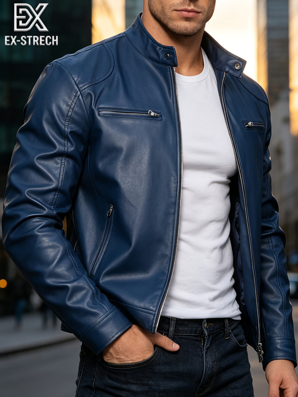 New Autumn/Winter Men's Jacket, European/American Style Motorcycle Jacket, Men's Stand Collar Windproof Winter Outerwear