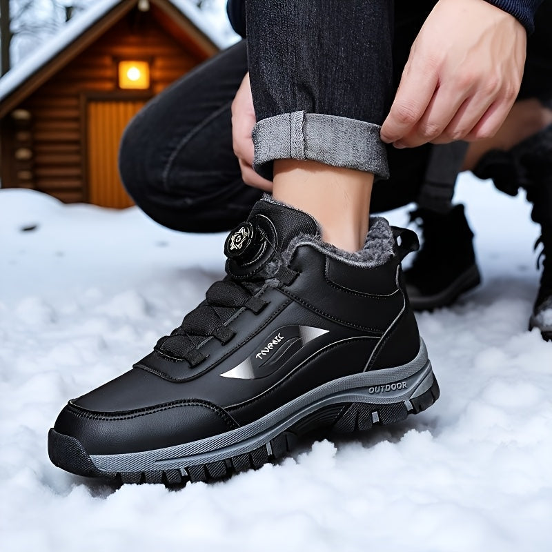 Men's Ankle Boots, Men's Sneakers, Men's Autumn/Winter Plush-Lined Thickened Warm Casual Sneakers