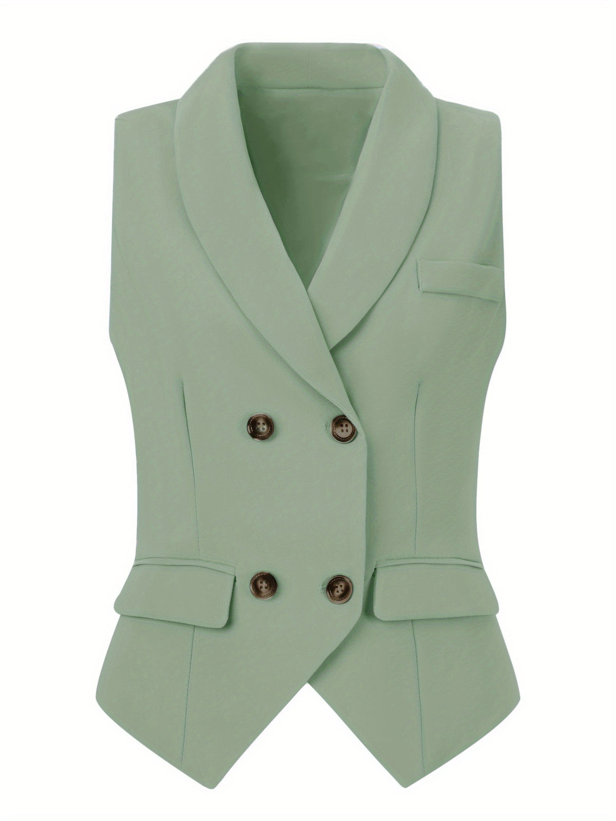 Women's Suit Vest Double Breasted Lapel Dressy Waistcoat Vest
