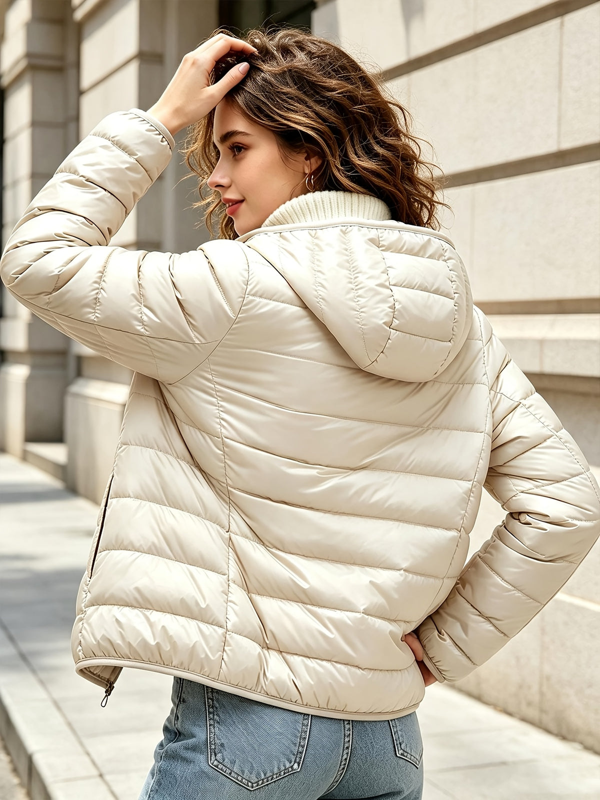 Winter Down Jacket Women'S Short Lightweight Thickened Korean Version Outfit Hot White Duck Down Warm Coat