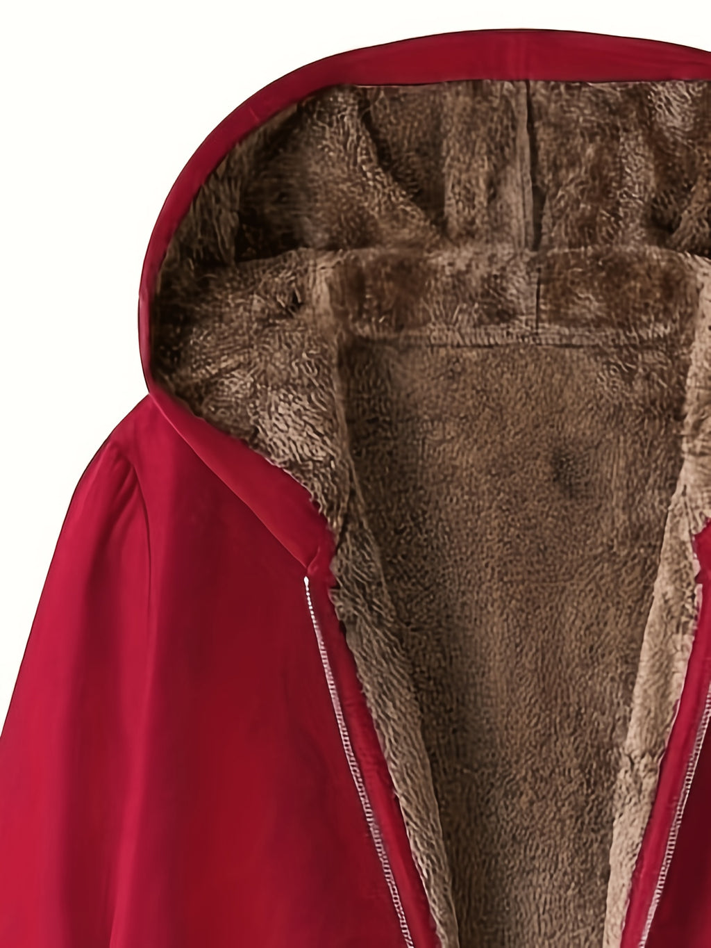 Solid Color Thermal Lined Hooded Jacket for Autumn/Winter Warmth and Casual Wear