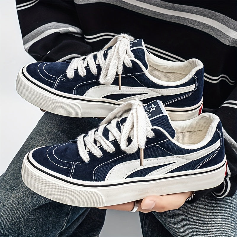 Men's Low-Top Canvas Shoes New Autumn Collection Versatile Athletic Casual Flat-Bottom Classic Skate Shoes Trendy Men's Footwear