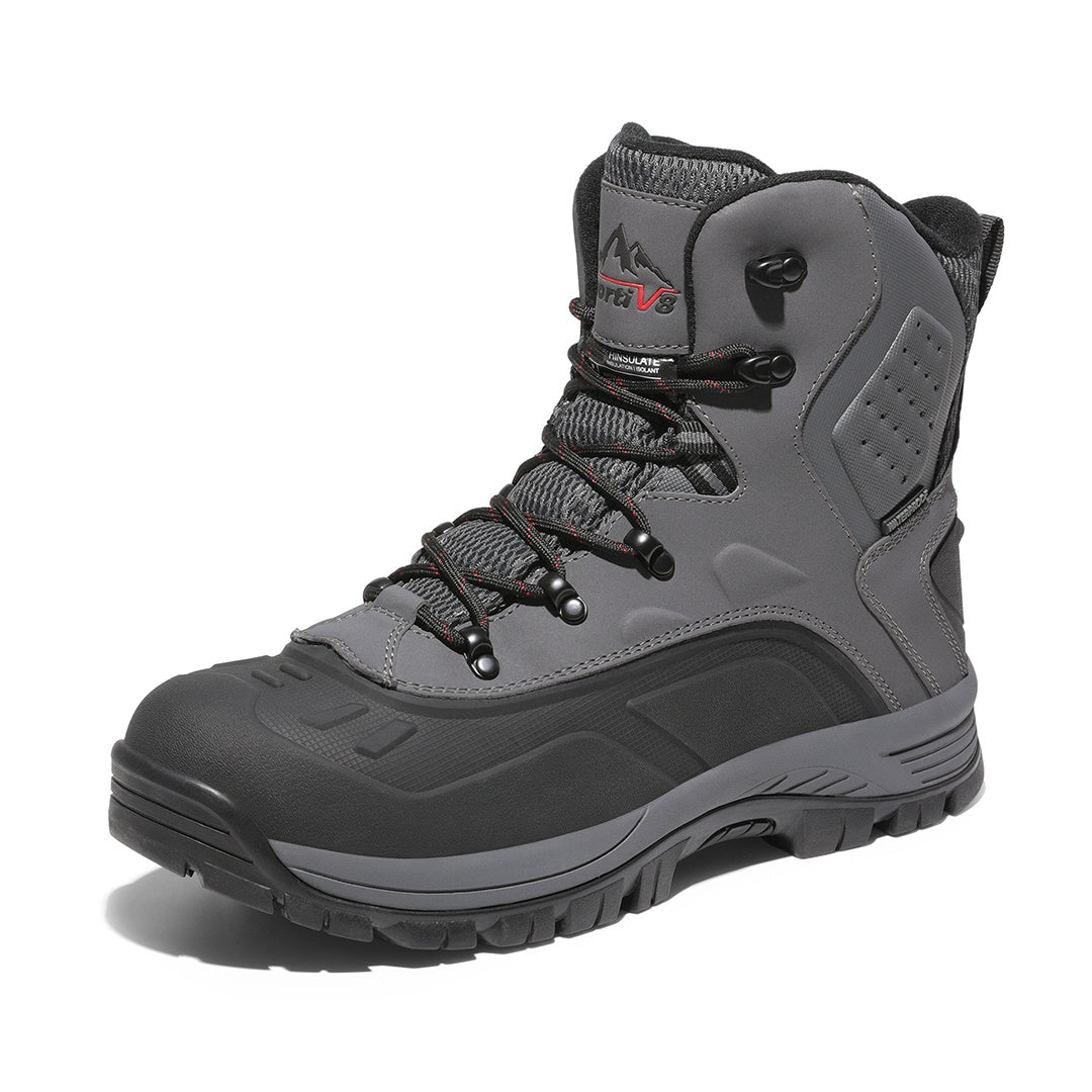 NORTIV 8 Men's Insulated Waterproof Construction Hiking Winter Snow Boots Winter Work Hunting Ice Fishing Trekking Outdoor Adventures