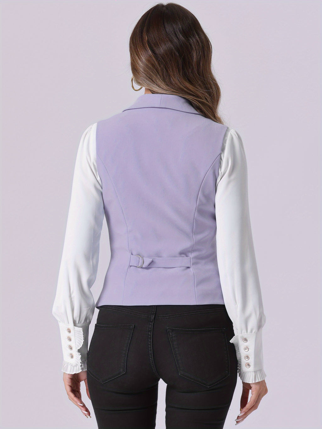 Women's Suit Vest Double Breasted Lapel Dressy Waistcoat Vest
