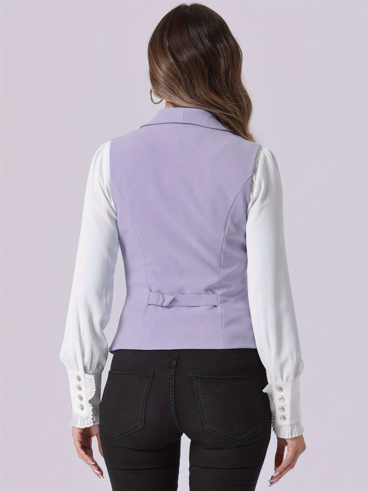 Women's Suit Vest Double Breasted Lapel Dressy Waistcoat Vest