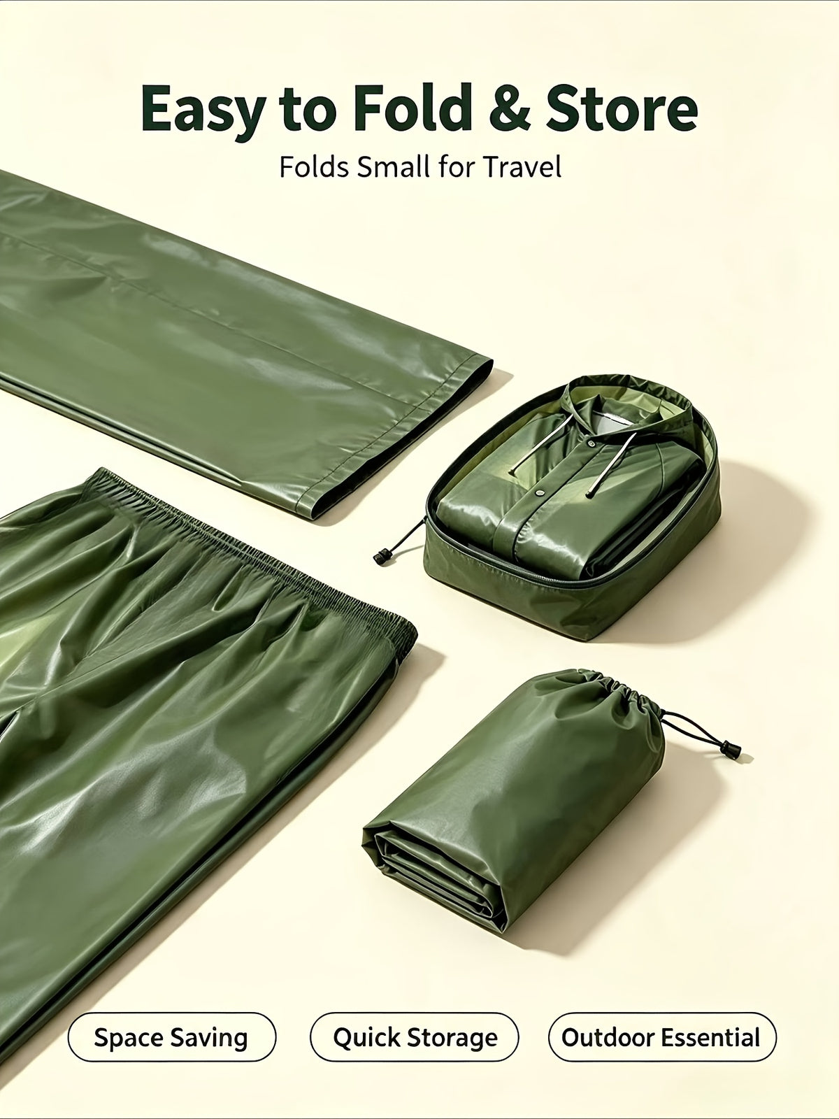1pc/2pcs EVA Men'S/Women'S Raincoat Single And Set Available, "1pc Raincoat" Or "2pcs Raincoat And Pants", Lightweight Gear, Suitable for Outdoor, Camping, And Travel
