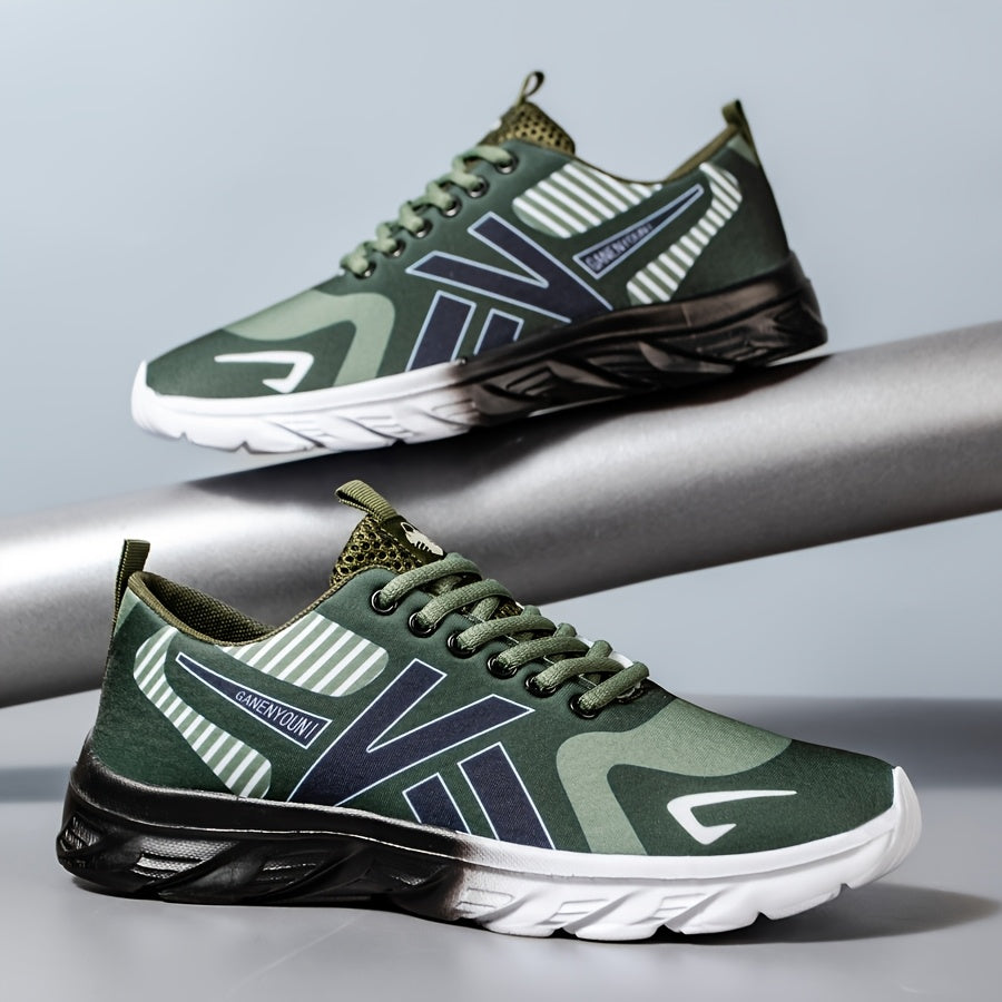 Men's Lightweight Breathable Canvas Sports Running Shoes, Soft Comfortable Affordable, Suitable for Tennis, Walking, Gym Workout, Jogging, Young Fashionable Trendy New Super Casual