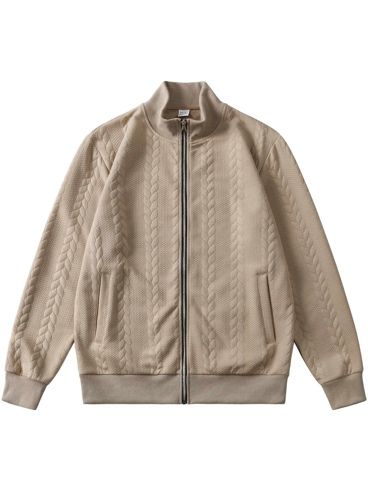 Men's Fashion Casual Elegant Medium Stretch Cardigan, Men's Casual Full-Zip Cardigan, Spring/Autumn Jacquard Casual Jacket with Jacquard Design, Suitable for All-Season Wear, Ideal for Casual and Formal Outfits, Fashionable Jacquard with Striped Knit