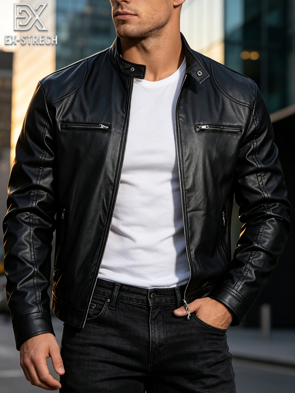 New Autumn/Winter Men's Jacket, European/American Style Motorcycle Jacket, Men's Stand Collar Windproof Winter Outerwear