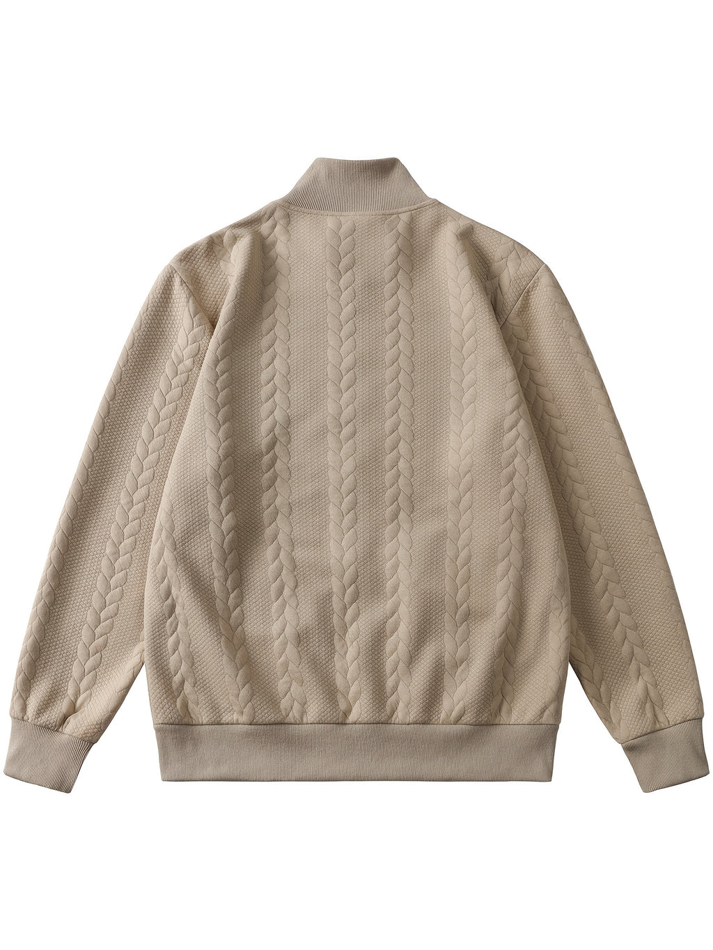 Men's Fashion Casual Elegant Medium Stretch Cardigan, Men's Casual Full-Zip Cardigan, Spring/Autumn Jacquard Casual Jacket with Jacquard Design, Suitable for All-Season Wear, Ideal for Casual and Formal Outfits, Fashionable Jacquard with Striped Knit