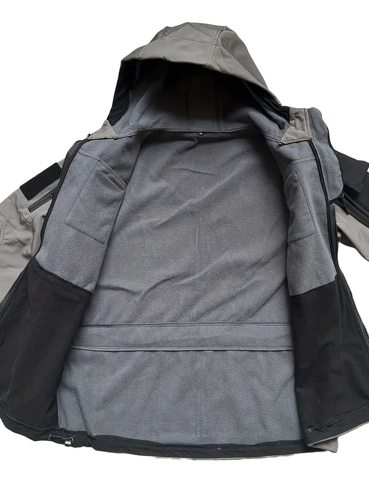 Winter Shark Skin Softshell Hooded Jacket Multi-pocket Tactical Windbreaker for Outdoor Adventures -lined Thermal Fabric Ideal for Snowy Weather and Hiking ExcursionsWinter Shark Skin Softshell Hooded Jacket Multi-pocket Tactical Windbreaker Fo