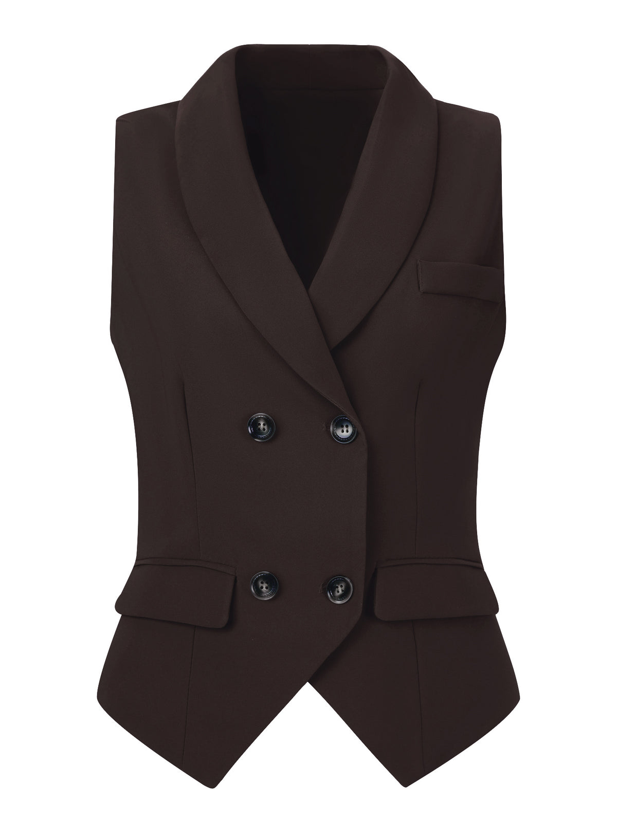 Women's Suit Vest Double Breasted Lapel Dressy Waistcoat Vest