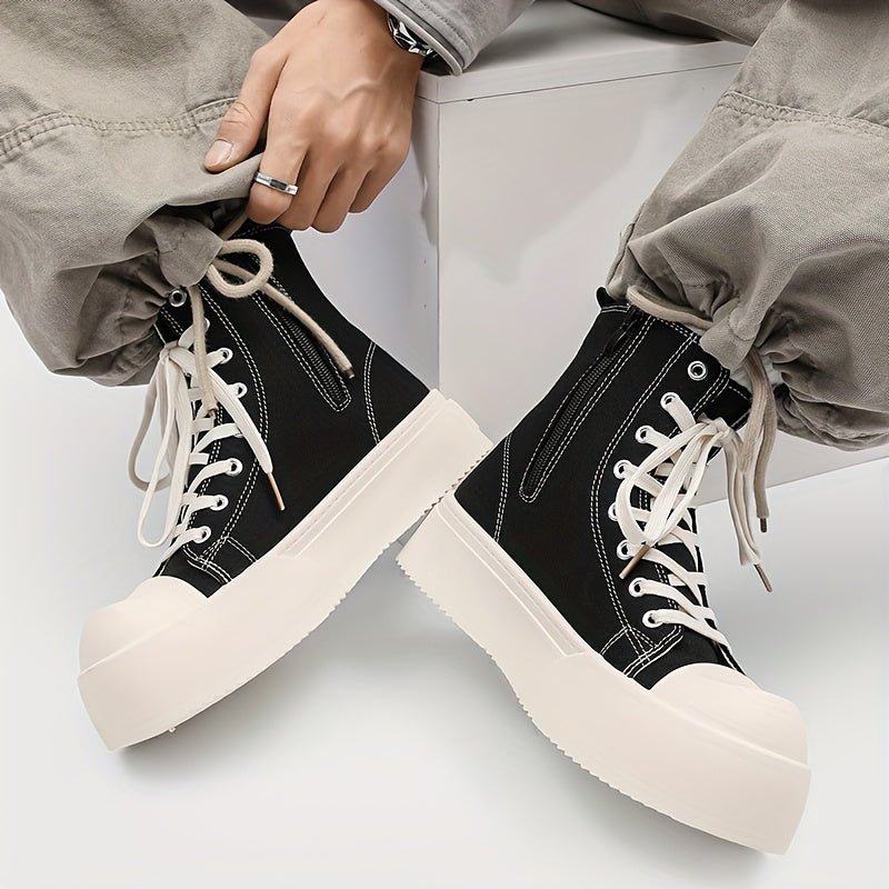 Trendy Fashion Men's Shoes, Wear- Casual Comfortable Canvas Sneakers, Popular Versatile Skate Shoes