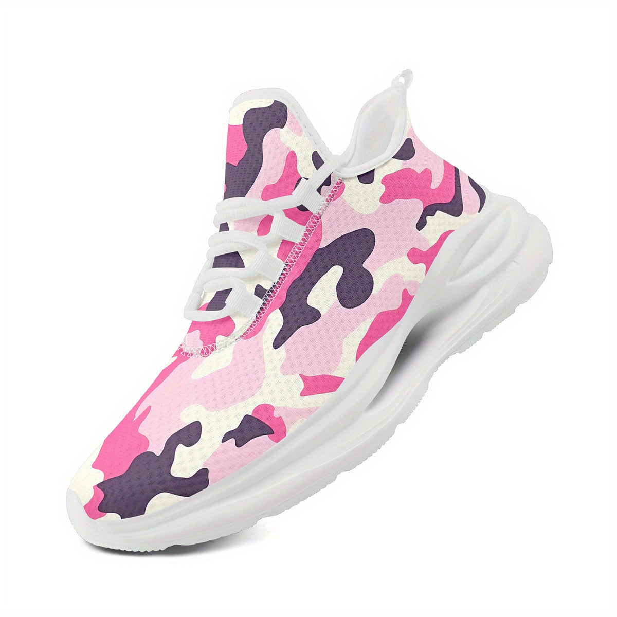Men'S Plus Size Camouflage Sneakers, Stylish Chunky Athletic Footwear, Breathable Lightweight Running Shoes for Street Style, Casual Walking Footwear with Midsole Suspension Features