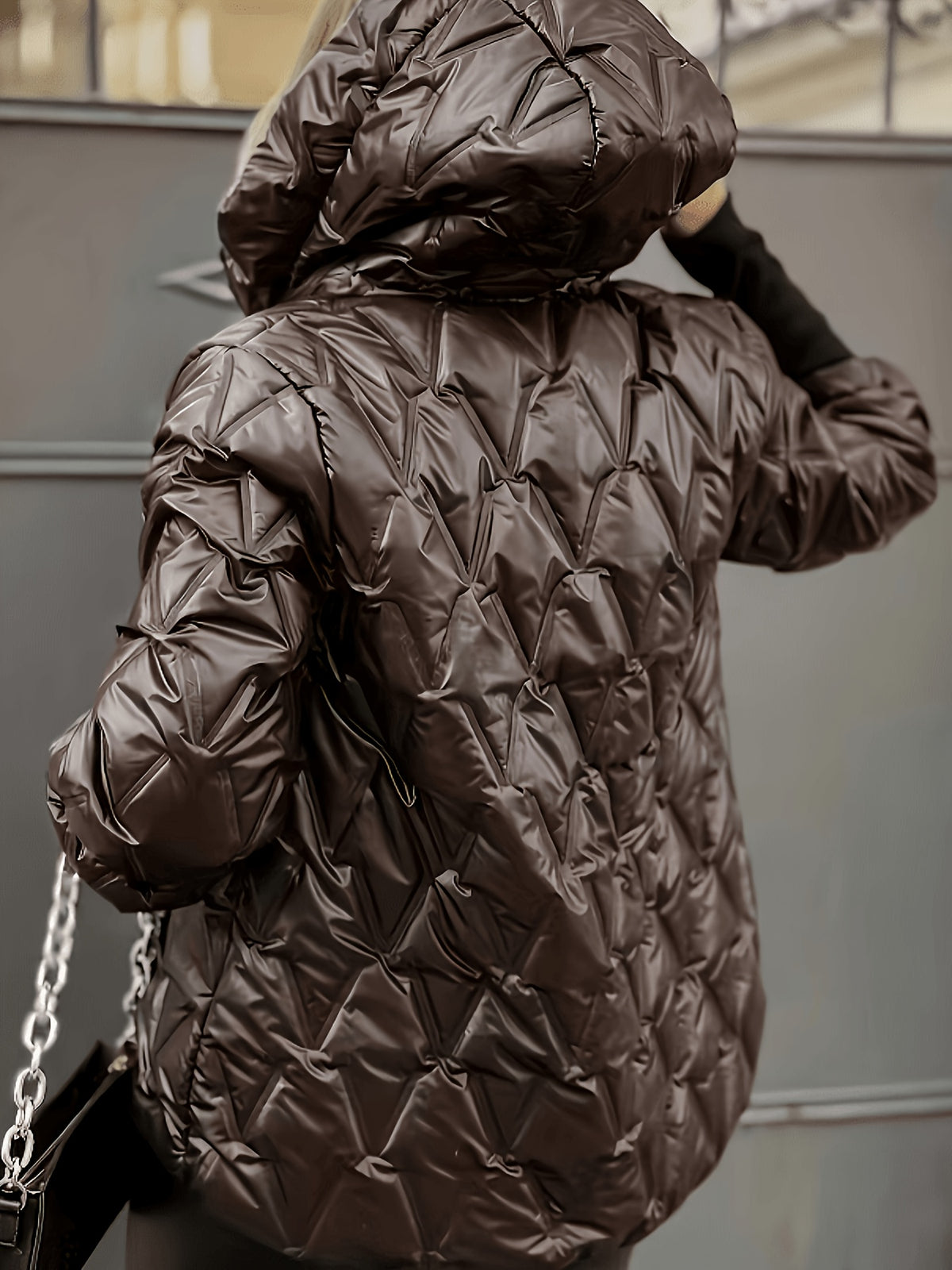 Hooded Dress Loose Casual Women'S Coat Cinchable Cold-Proof Warm Top