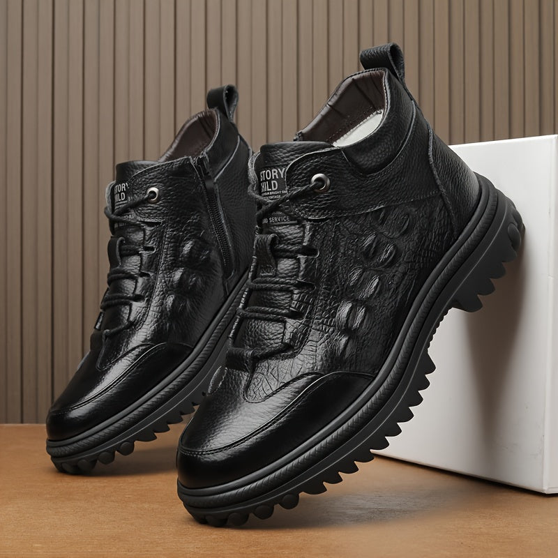 Genuine Leather Premium Fleece-Lined Comfortable Warm Boots Snow Boots