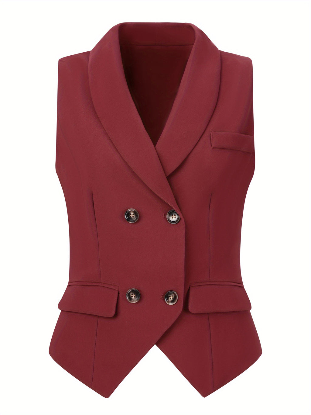 Women's Suit Vest Double Breasted Lapel Dressy Waistcoat Vest