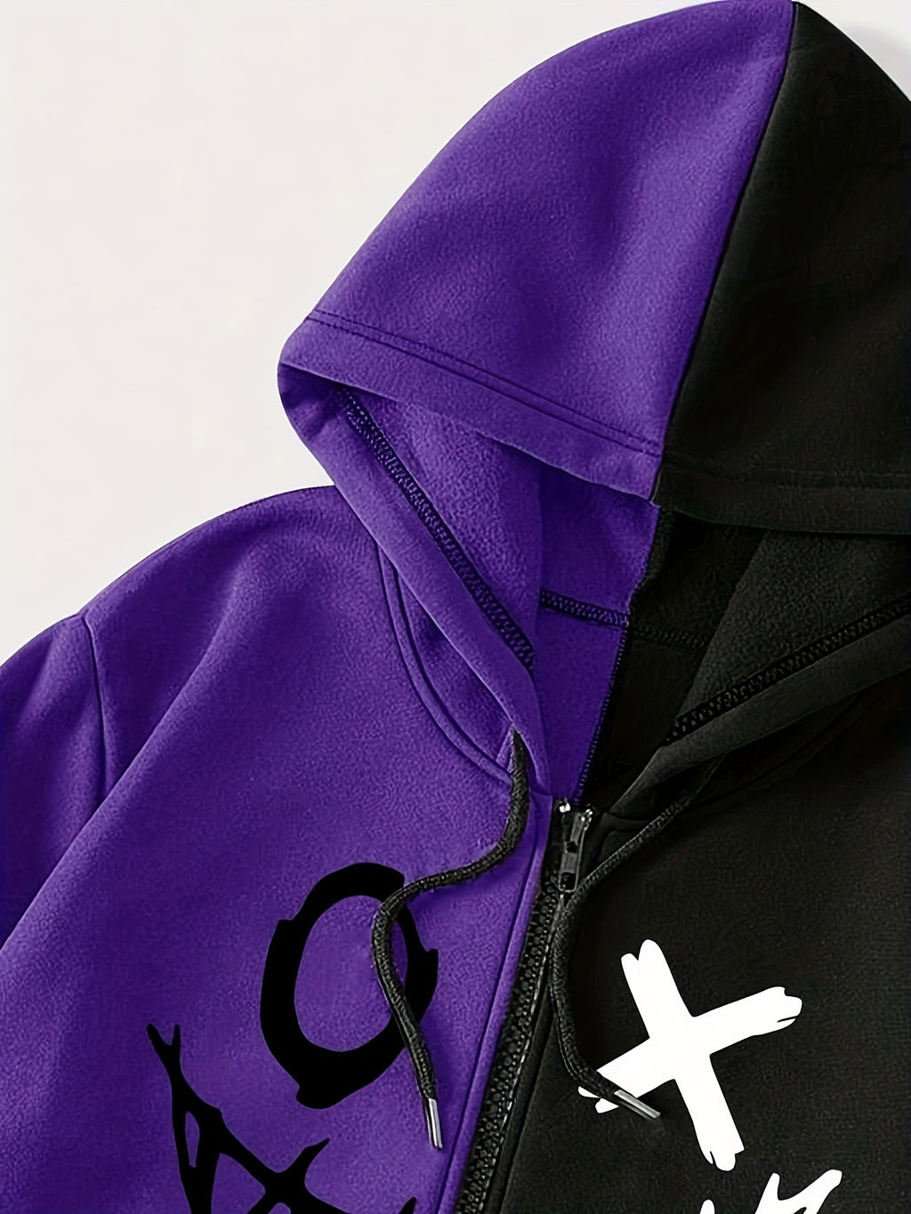 Men's Autumn/Winter Printed Hooded Zip-Up Jacket