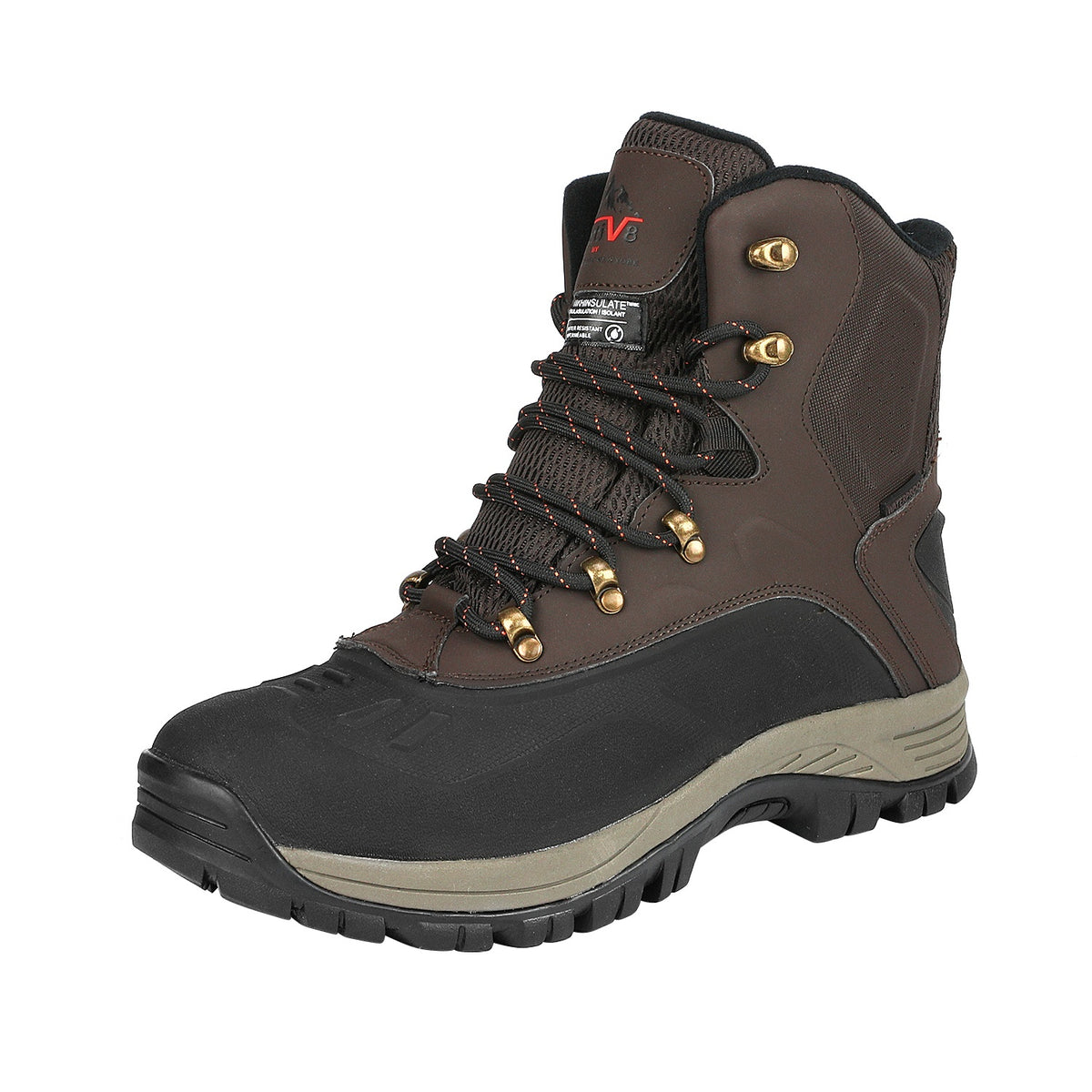 NORTIV 8 Men's Insulated Waterproof Construction Hiking Winter Snow Boots Winter Work Hunting Ice Fishing Trekking Outdoor Adventures