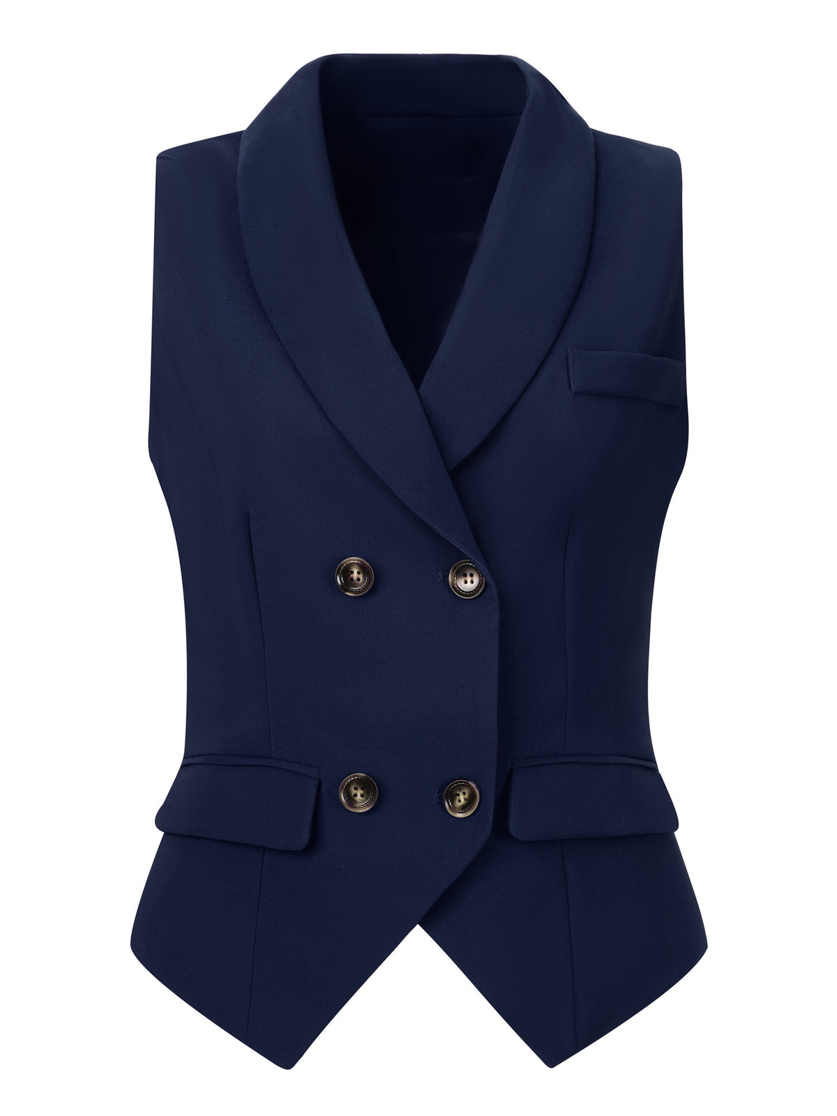 Women's Suit Vest Double Breasted Lapel Dressy Waistcoat Vest