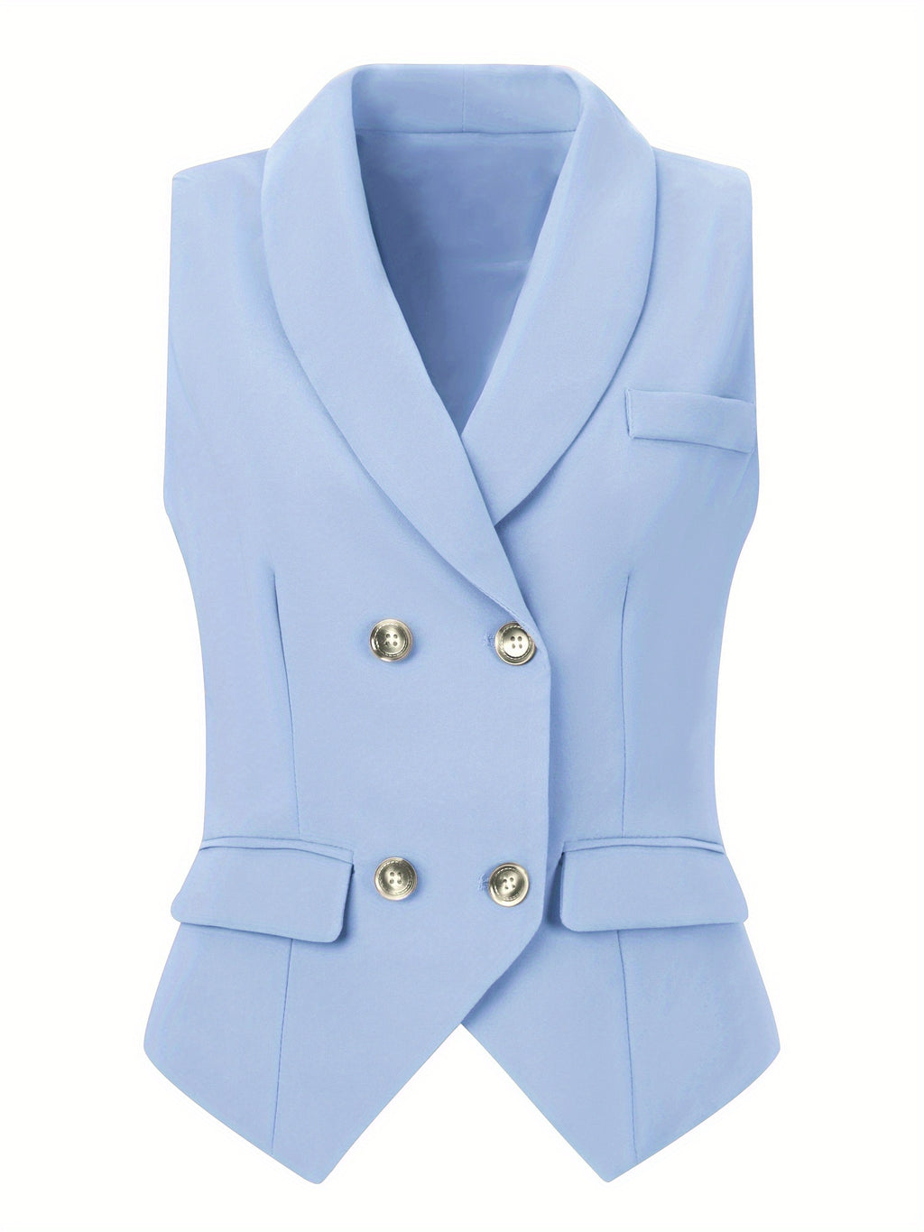 Women's Suit Vest Double Breasted Lapel Dressy Waistcoat Vest