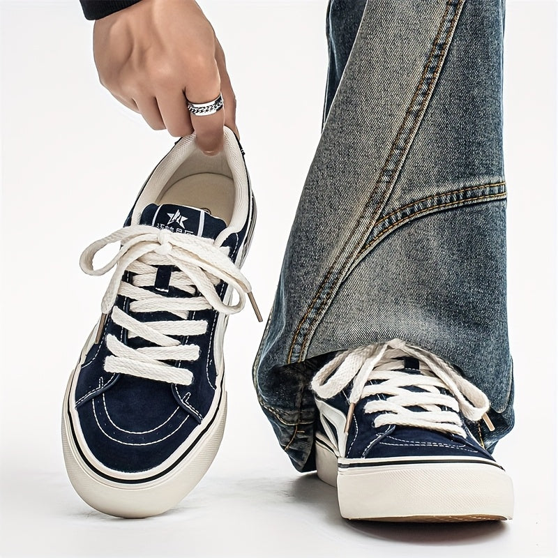 Men's Low-Top Canvas Shoes New Autumn Collection Versatile Athletic Casual Flat-Bottom Classic Skate Shoes Trendy Men's Footwear