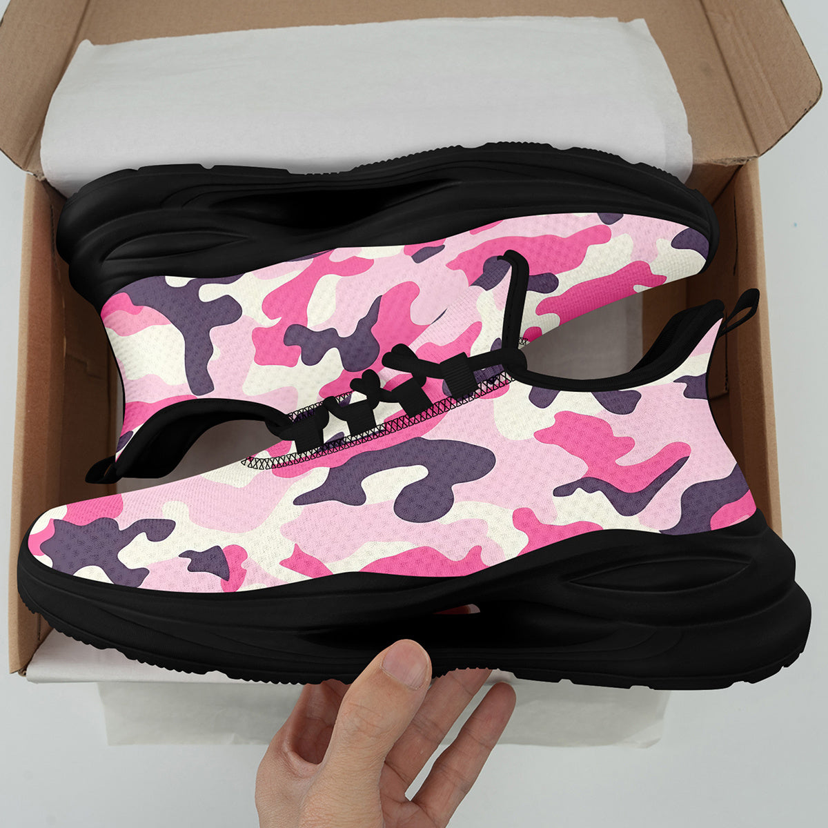 Men'S Plus Size Camouflage Sneakers, Stylish Chunky Athletic Footwear, Breathable Lightweight Running Shoes for Street Style, Casual Walking Footwear with Midsole Suspension Features