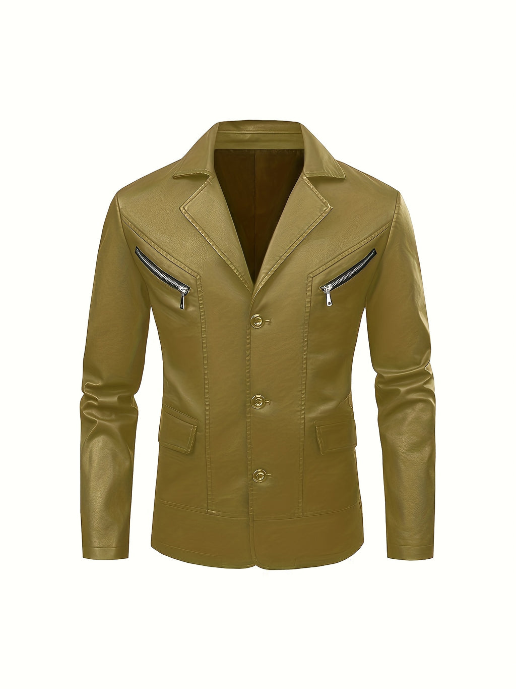 [Pearson OBM] Men'S Casual Jacket, Solid Color Fashion Versatile Suit Jacket, Suitable for Daily Commuting Wear
