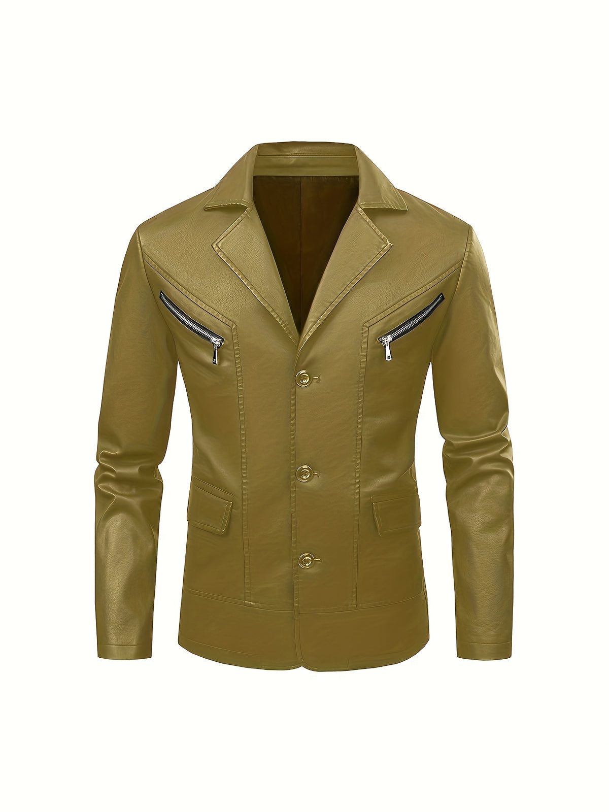 [Pearson OBM] Men'S Casual Jacket, Solid Color Fashion Versatile Suit Jacket, Suitable for Daily Commuting Wear