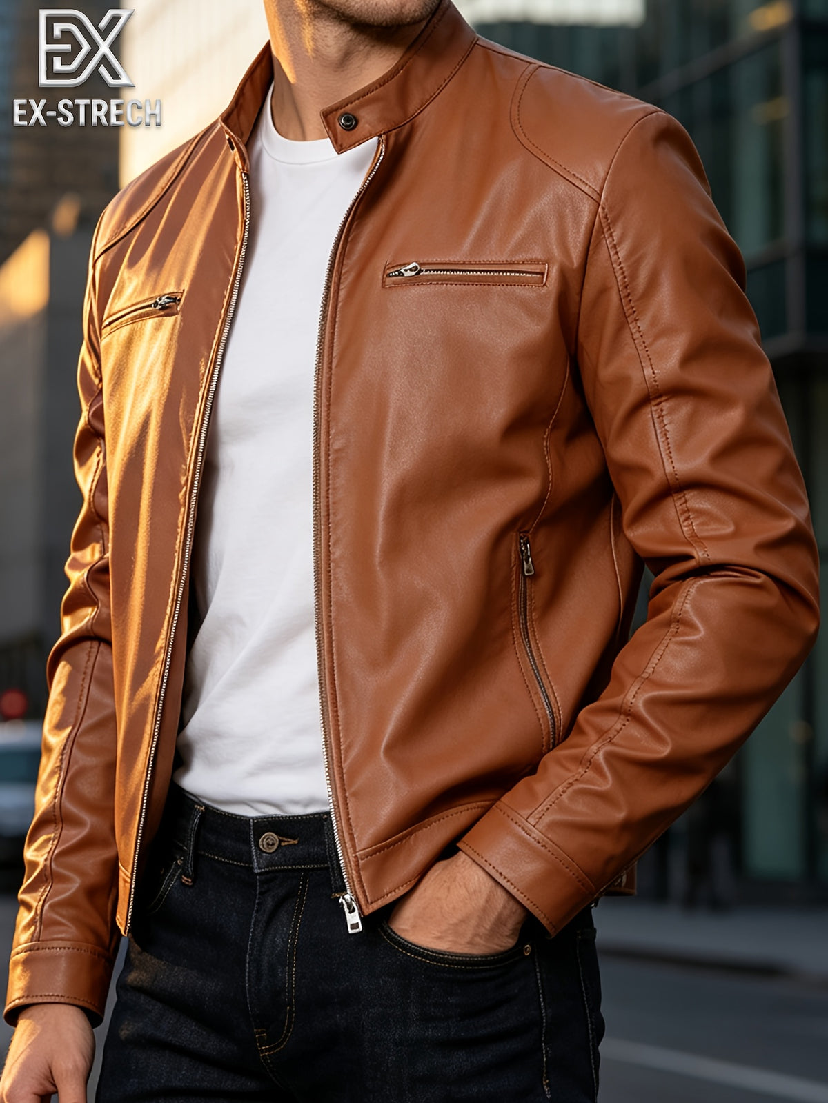 New Autumn/Winter Men's Jacket, European/American Style Motorcycle Jacket, Men's Stand Collar Windproof Winter Outerwear