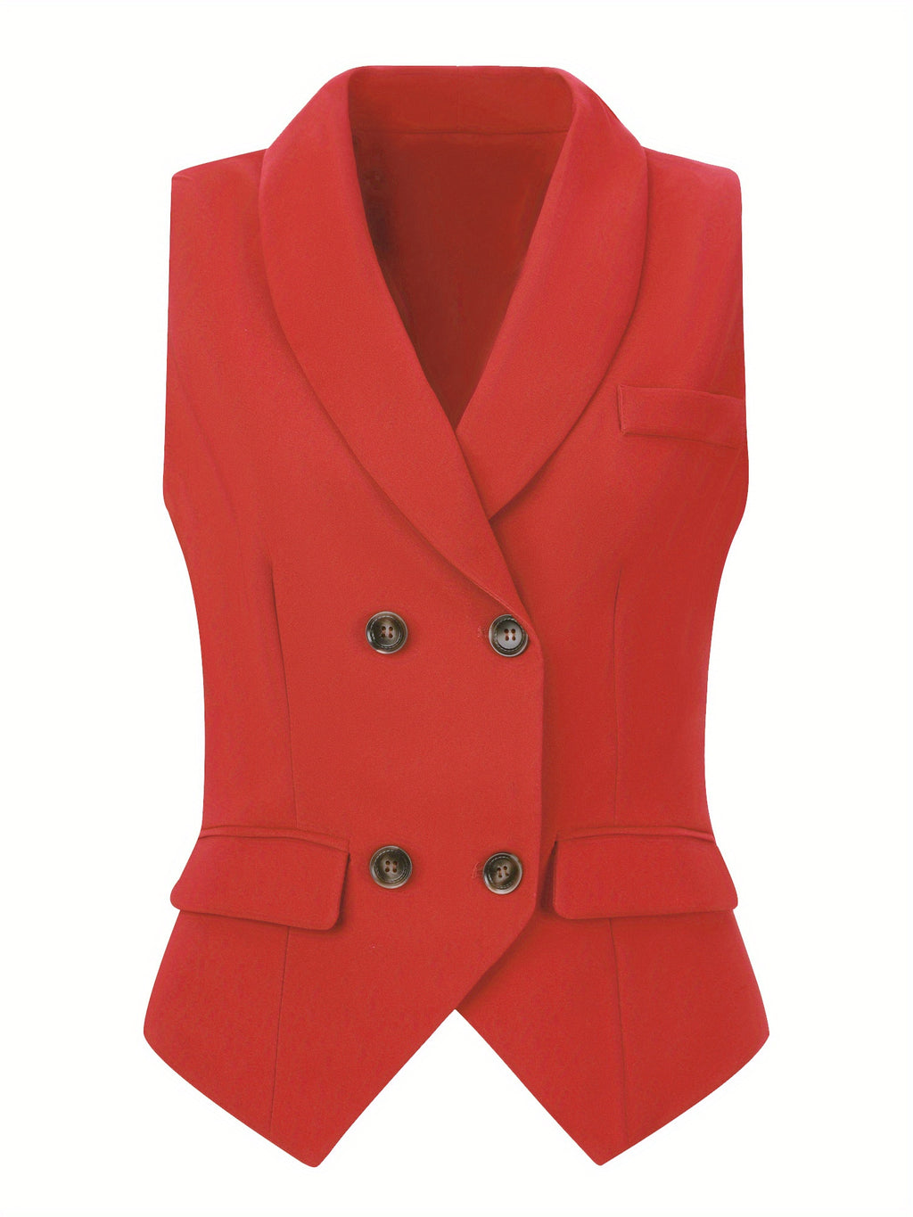 Women's Suit Vest Double Breasted Lapel Dressy Waistcoat Vest