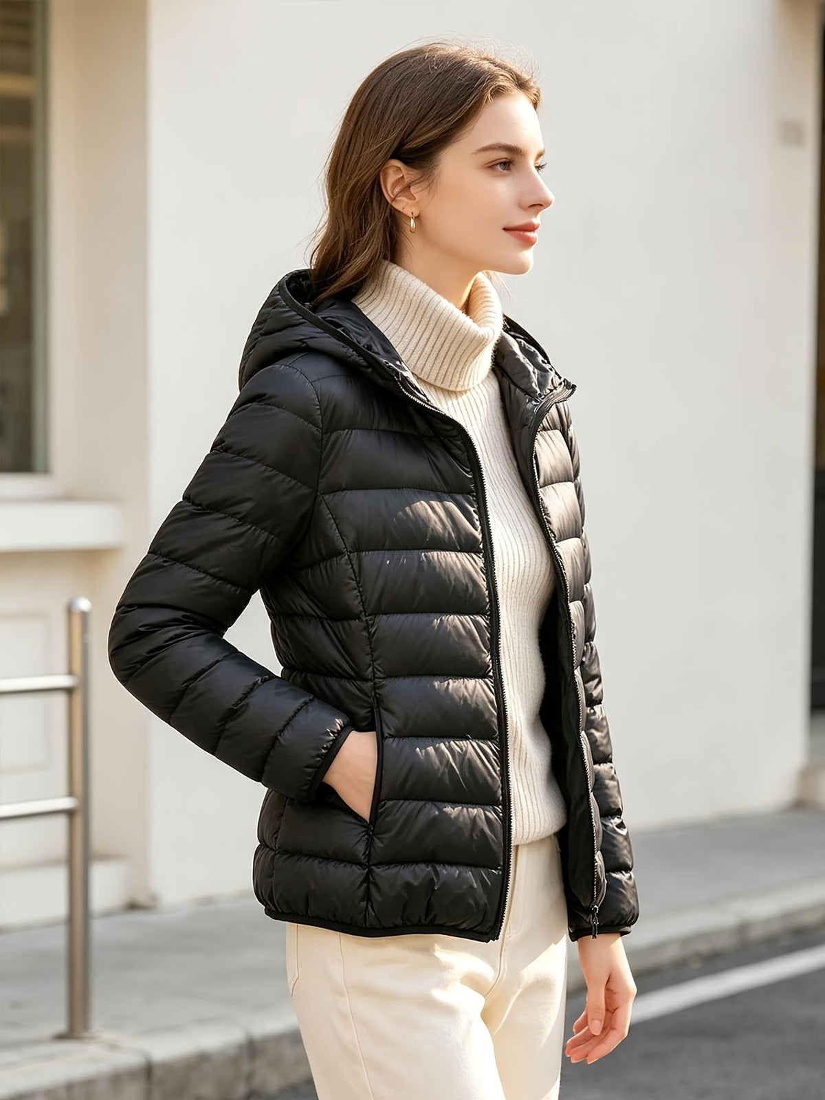 Winter Down Jacket Women'S Short Lightweight Thickened Korean Version Outfit Hot White Duck Down Warm Coat