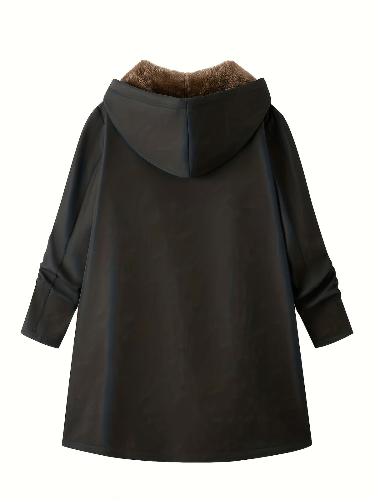 Solid Color Thermal Lined Hooded Jacket for Autumn/Winter Warmth and Casual Wear