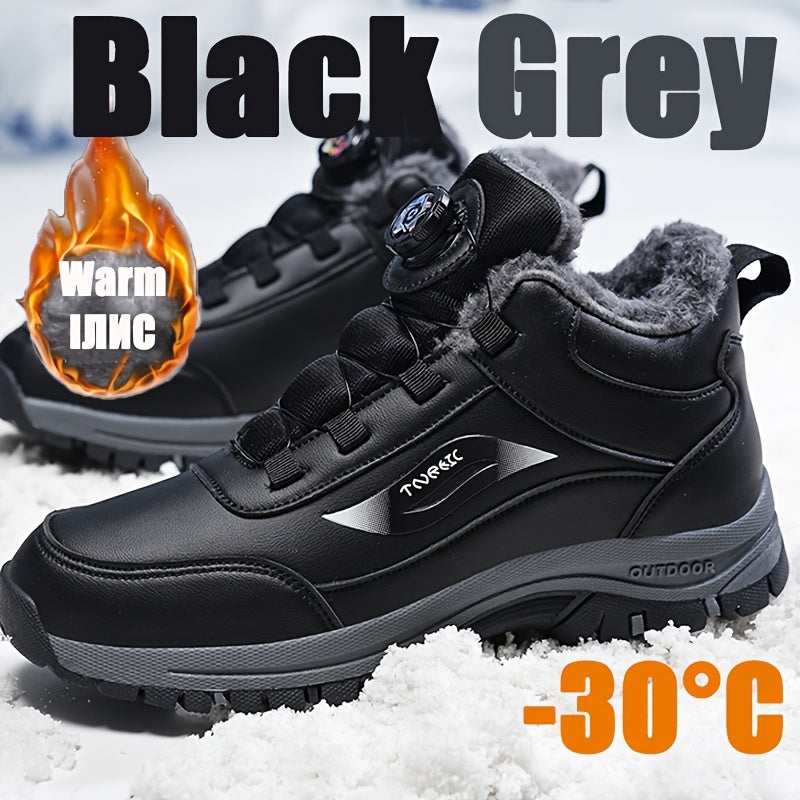 Men's Ankle Boots, Men's Sneakers, Men's Autumn/Winter Plush-Lined Thickened Warm Casual Sneakers