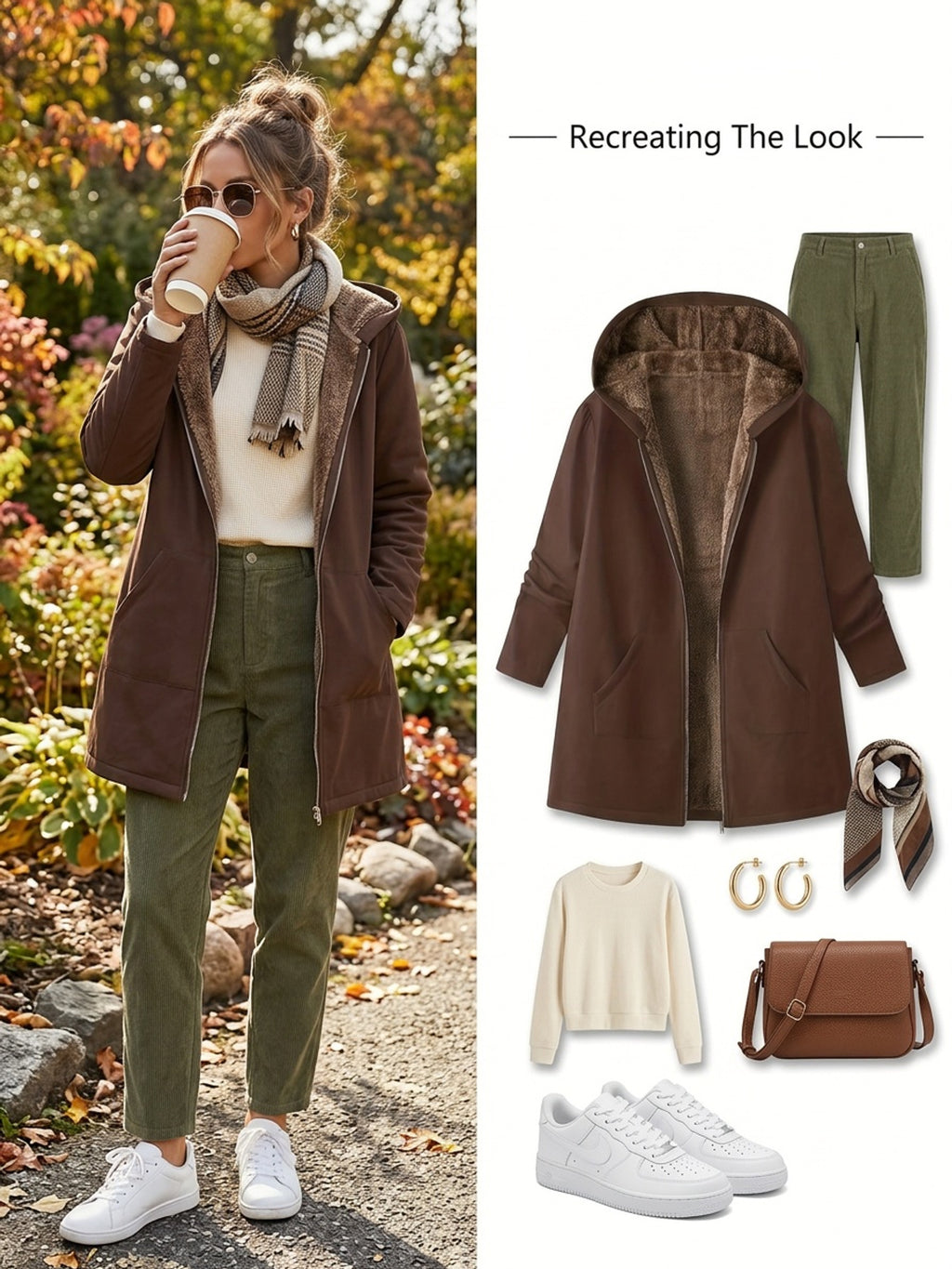 Solid Color Thermal Lined Hooded Jacket for Autumn/Winter Warmth and Casual Wear