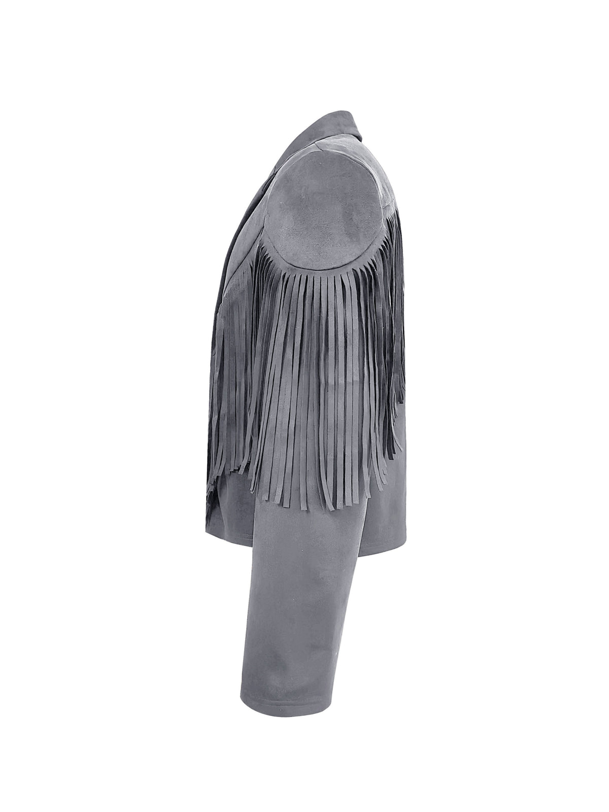 Men'S Faux Velvet Casual Tassel Western Style Coat