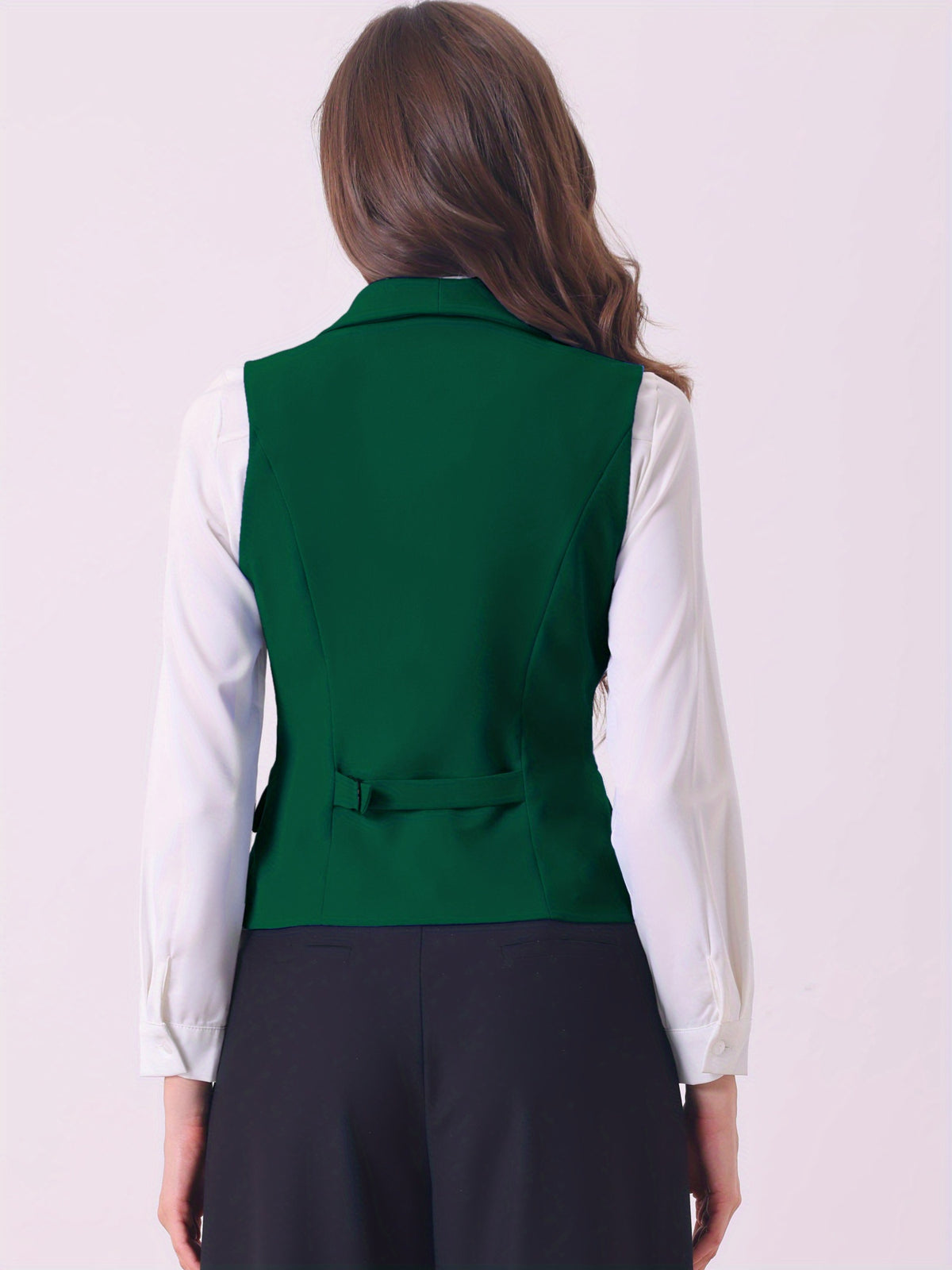Women's Suit Vest Double Breasted Lapel Dressy Waistcoat Vest