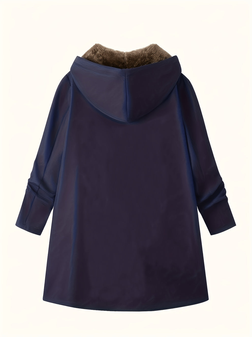 Solid Color Thermal Lined Hooded Jacket for Autumn/Winter Warmth and Casual Wear