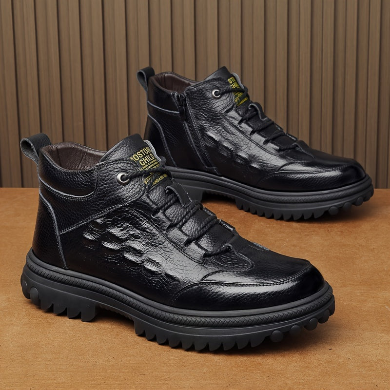 Genuine Leather Premium Fleece-Lined Comfortable Warm Boots Snow Boots