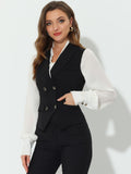 Women's Suit Vest Double Breasted Lapel Dressy Waistcoat Vest
