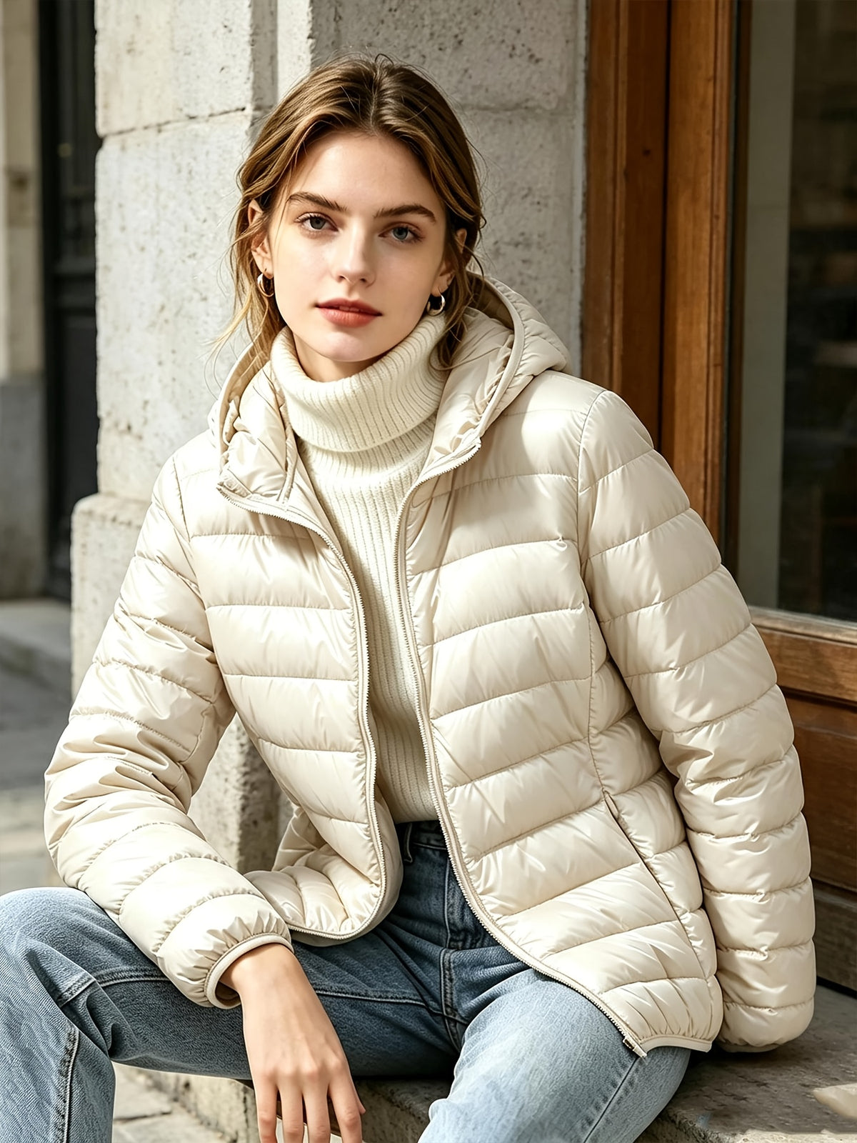Winter Down Jacket Women'S Short Lightweight Thickened Korean Version Outfit Hot White Duck Down Warm Coat