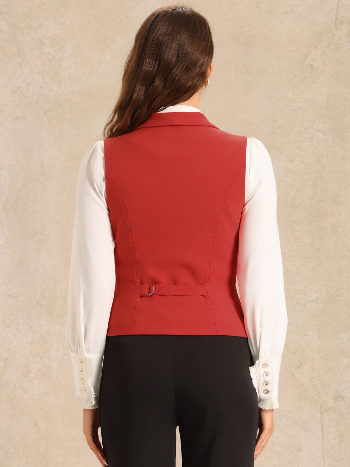 Women's Suit Vest Double Breasted Lapel Dressy Waistcoat Vest