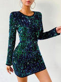 Women's Round Neck Sequin Dress