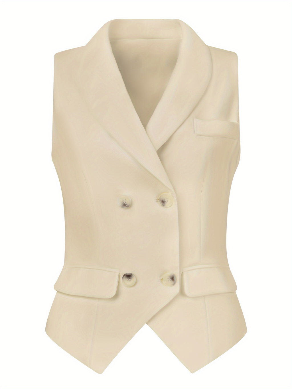Women's Suit Vest Double Breasted Lapel Dressy Waistcoat Vest