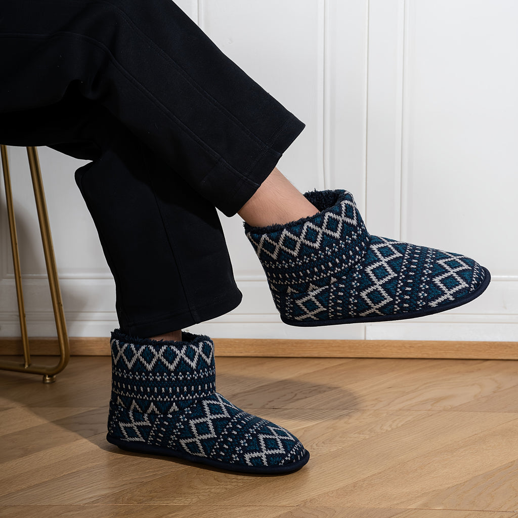 Autumn Winter Men'S New Warm Casual Fleece-Lined Short Boots Warm Boots Thickened Style Home Wear Outerwear