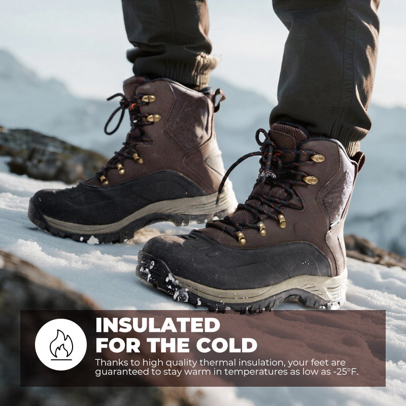 NORTIV 8 Men's Insulated Waterproof Construction Hiking Winter Snow Boots Winter Work Hunting Ice Fishing Trekking Outdoor Adventures
