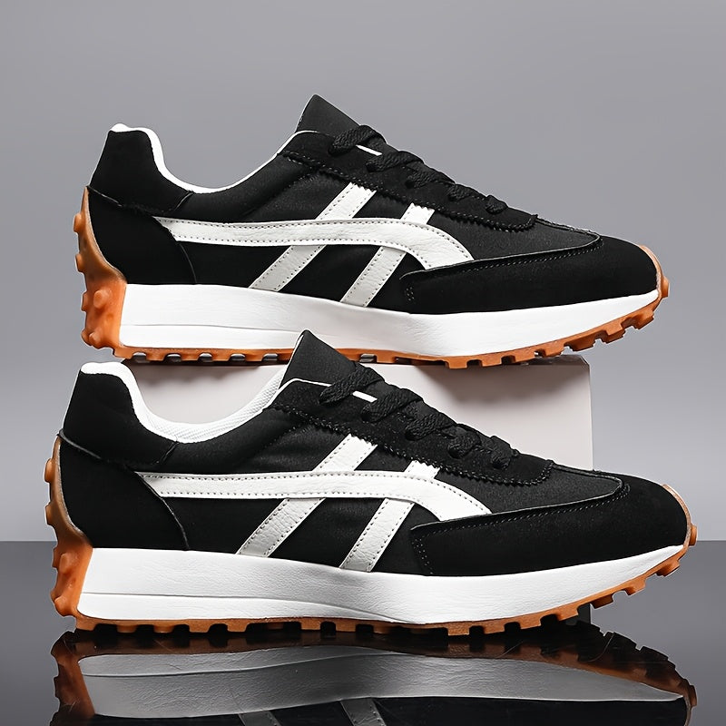 Men's Fashion Sneakers with Thick Soles, Anti-Slip, Versatile Lace-Up Design, Suitable for All Seasons, Outdoor Hiking, Wear-Resistant, Comfortable for Sports Training and Casual Wear