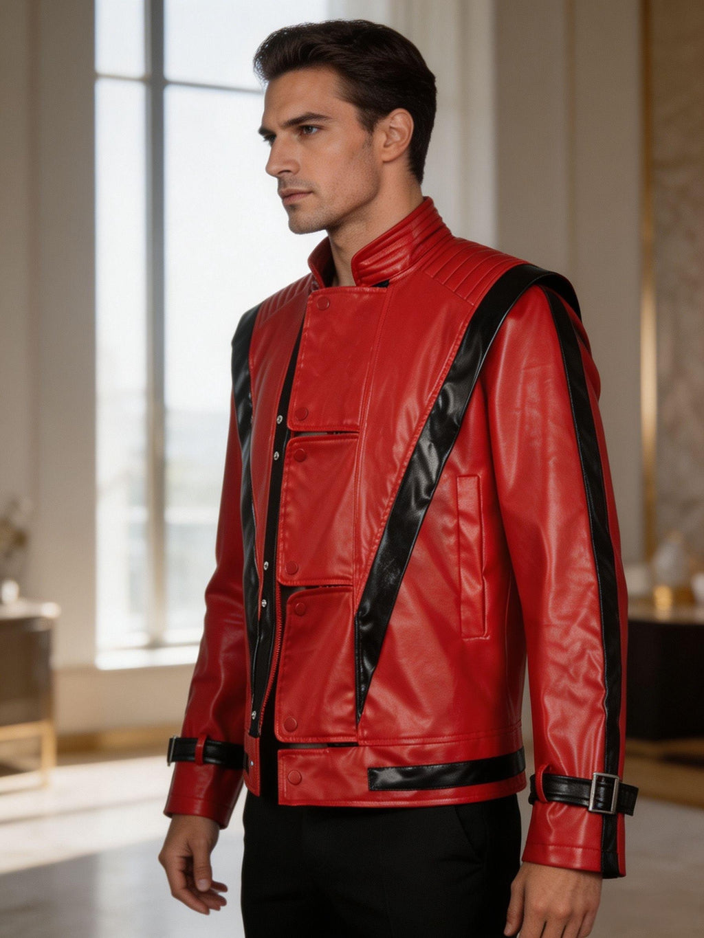 [Shule Shui OBM] Red Jacket Cosplay Costume for Halloween Performance, Cosplay Role-Playing Party Outfit