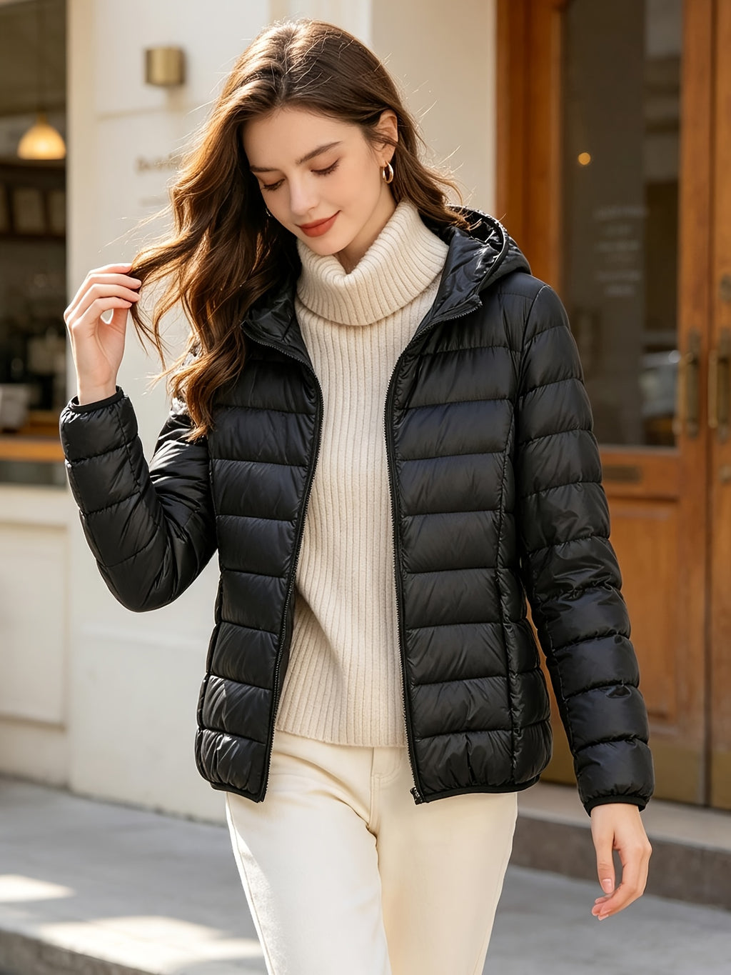 Winter Down Jacket Women'S Short Lightweight Thickened Korean Version Outfit Hot White Duck Down Warm Coat