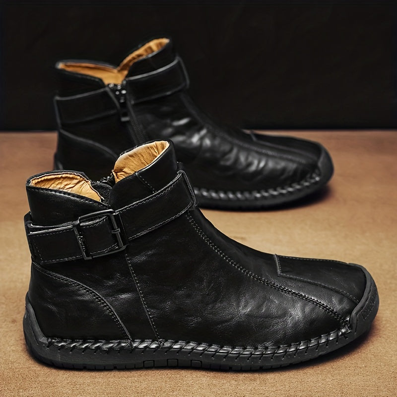 Men's Autumn/Winter High-Top Zippered Handcrafted Fashion Boots